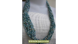 Mix Beads Necklaces Long Braided